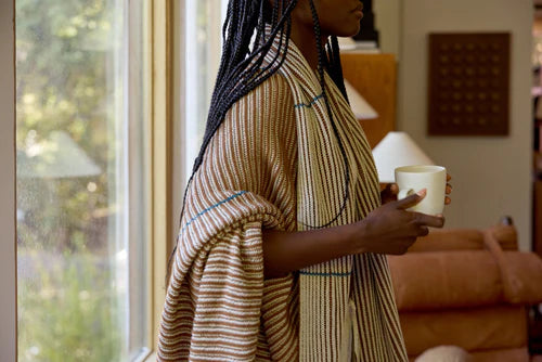 Organic Two Tone Rib Knit Throw