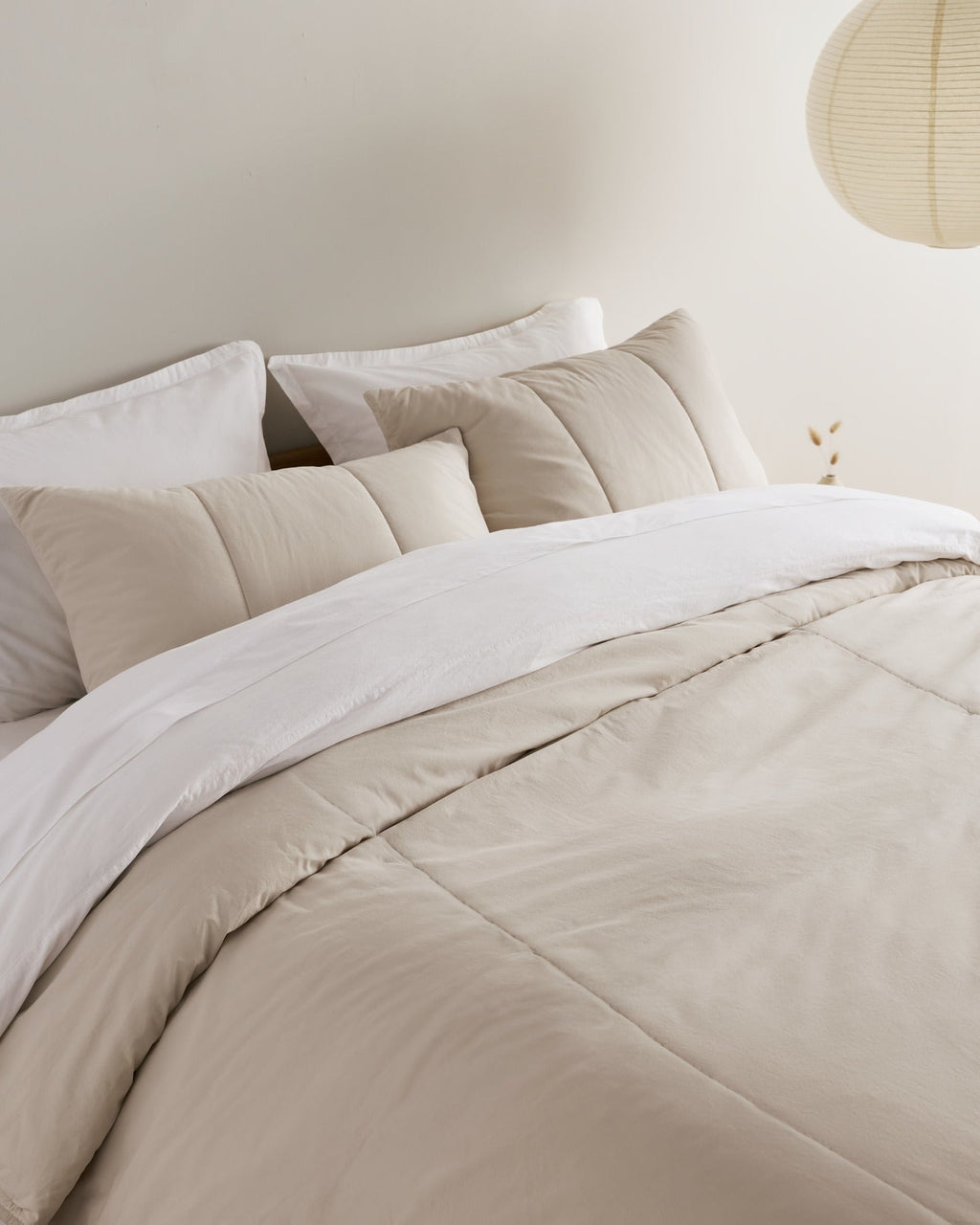 Brushed Cotton Quilted Sham Set