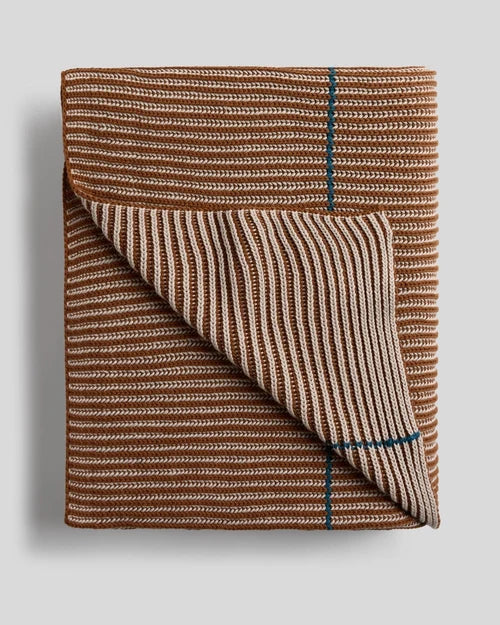 Organic Two Tone Rib Knit Throw