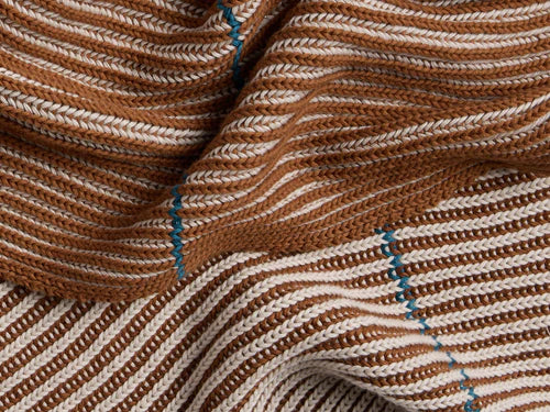 Organic Two Tone Rib Knit Throw